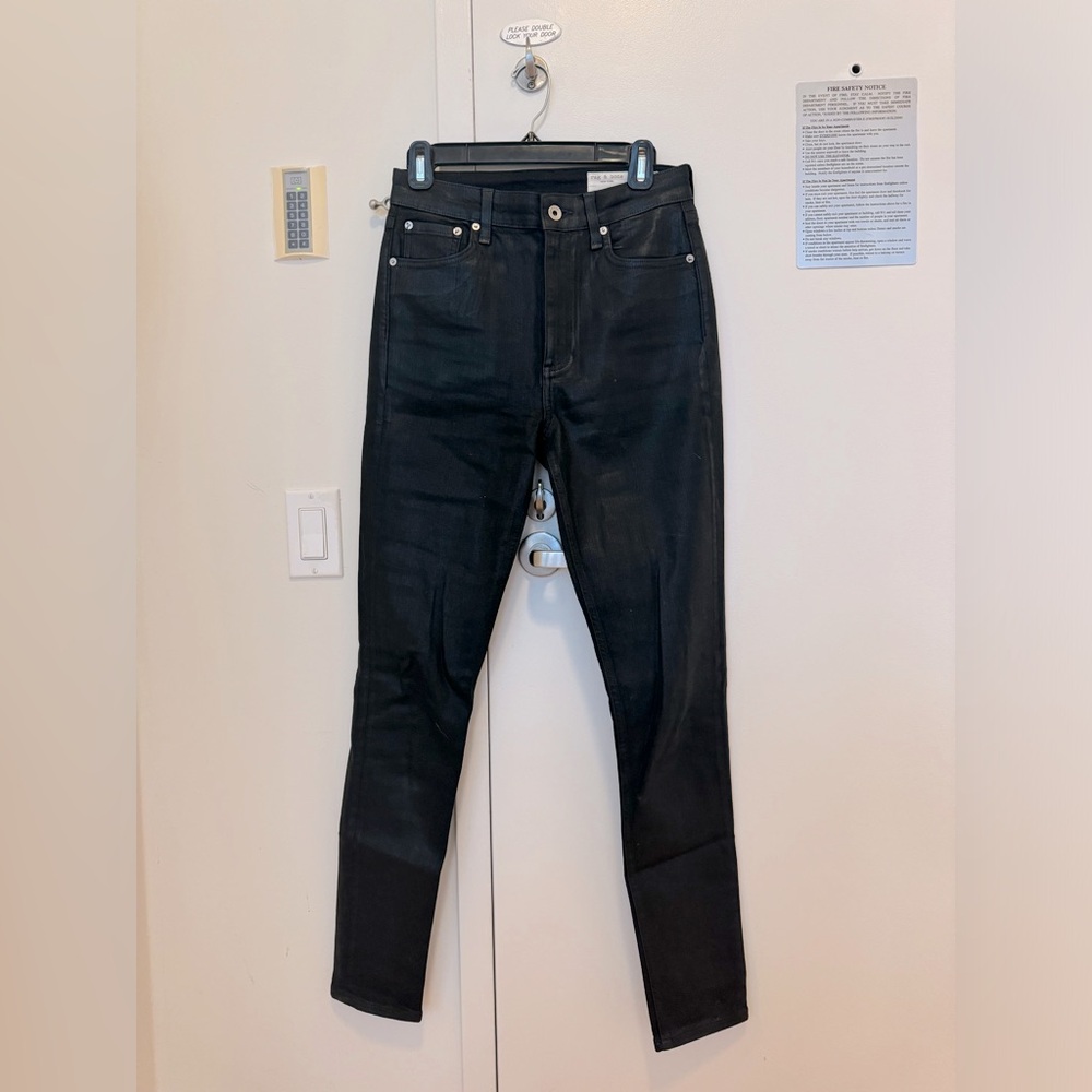 Rag & Bone black textured skinny jeans jeans sz 27